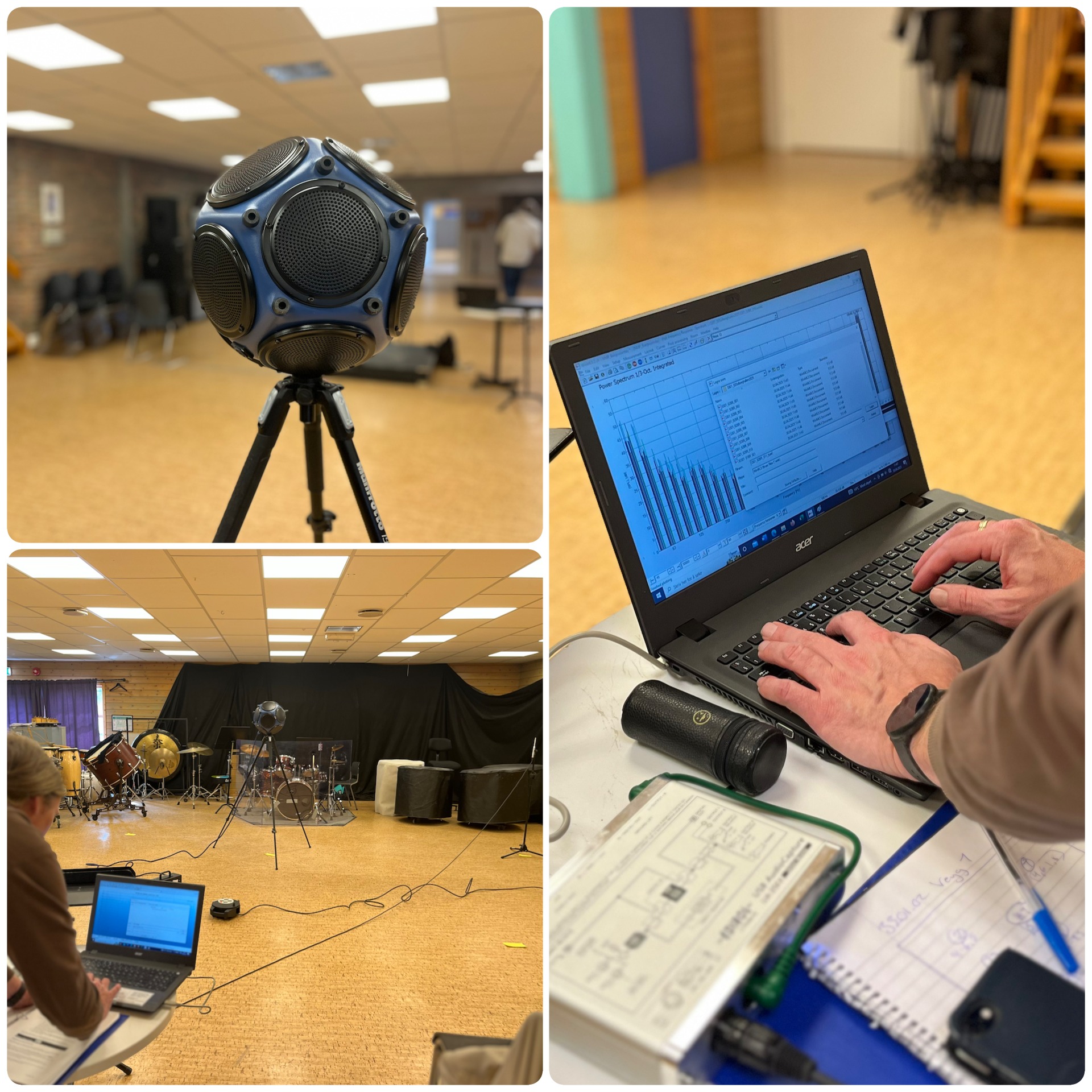 Akustikkrådgiver måler “Musikkblest” i Solbergelva